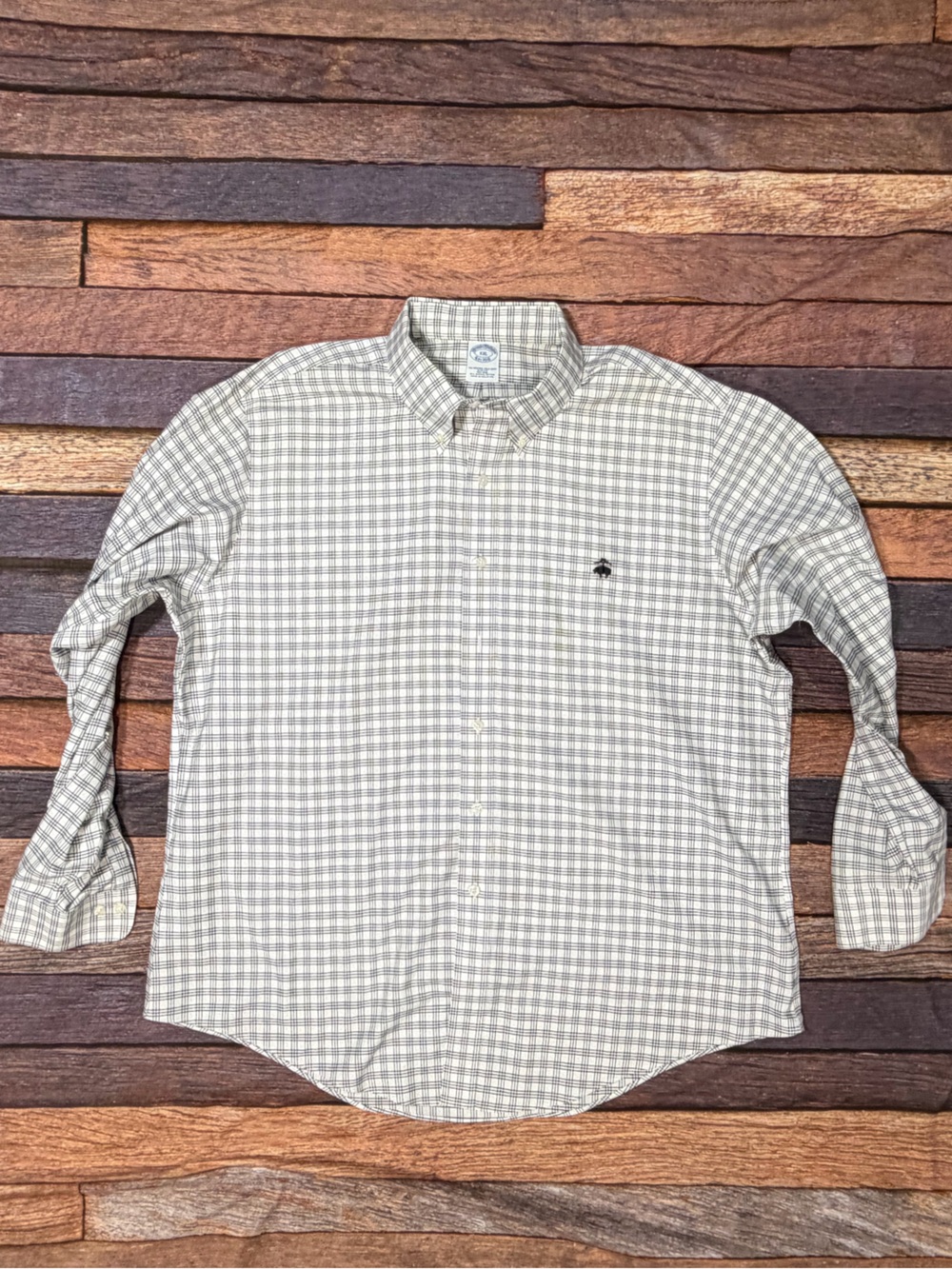 Brooks Brothers Check Mens Button Down Dress Suit Preppy Shirt Men's
